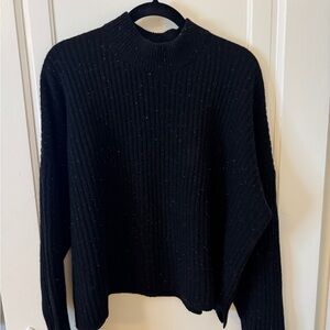 Madewell Black Ribbed Cashmere Sweater XL